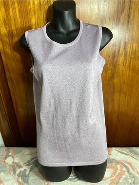 Cherokee Lavender Knit Tank Top Medium Sleeveless Shell Sweater Vintage Y2K